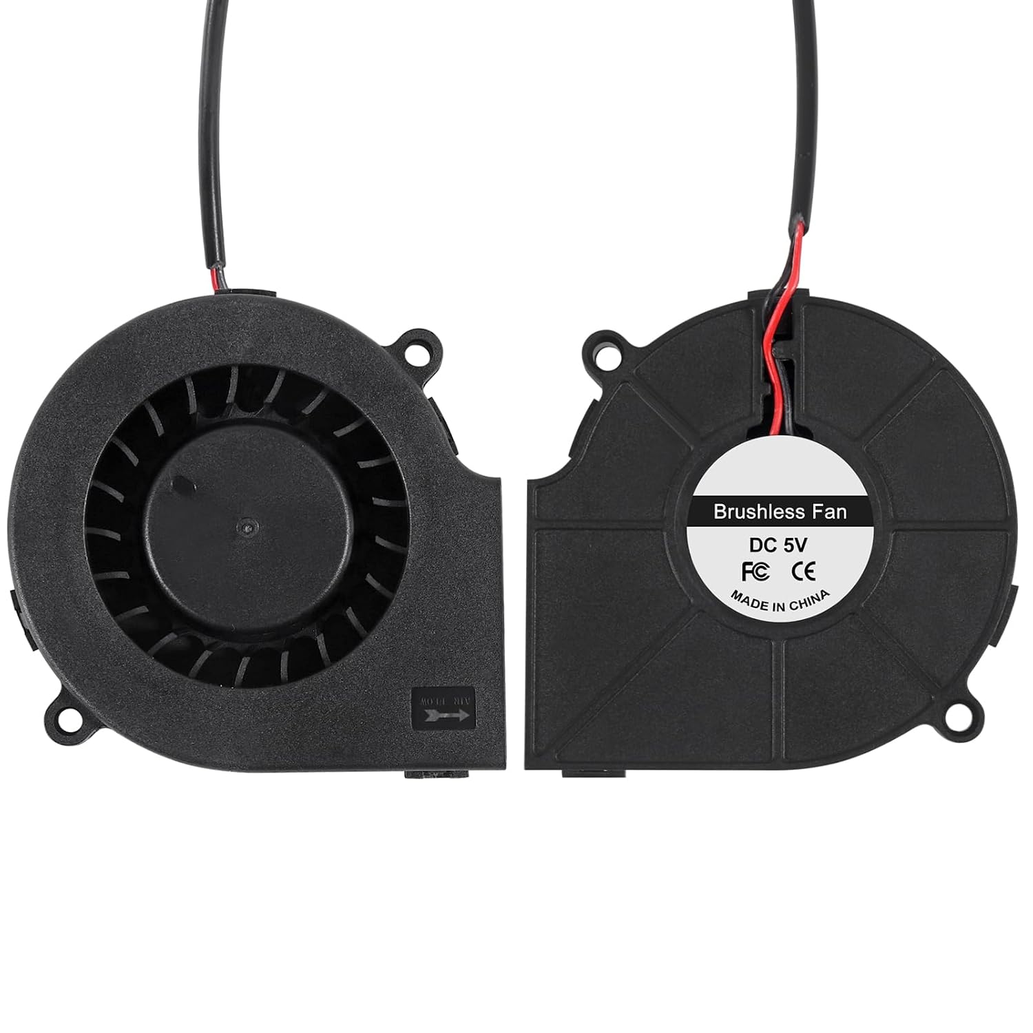 4PCS 7515 Cooling USB Blower Fan 3D Printer DC 5V Fans Blower Turbo Hydraulic Bearing Brushless Cooling Fan for Small Appliances Replacements 75x75x15mm (DC 5V-USB)