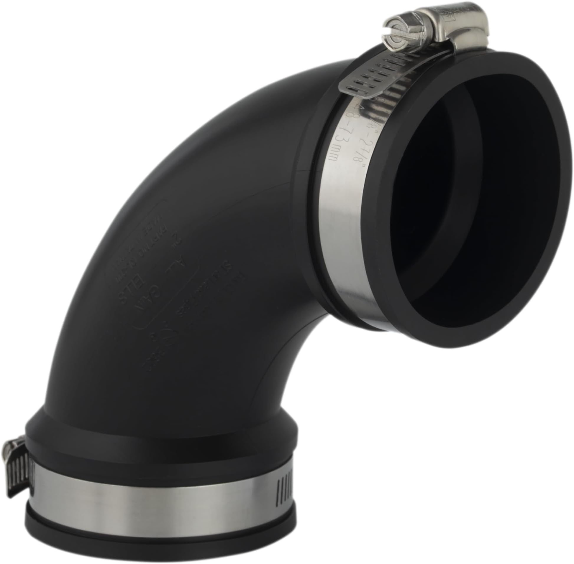AquaForte PVC elastomer, flexible bend, 90 degrees, diameter 110 mm (clamping range 110-100 mm), extremely flexible, black