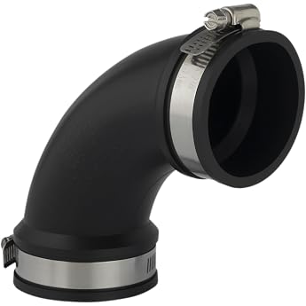 AquaForte PVC Elastomer Flexible Elbow 90  Diameter 50 mm Clamping Range 50-44 mm