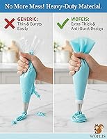 Vista 4 de Juego de bolsas y puntas de tubería, suministros de decoración de pasteles reutilizables con 2 bolsas reutilizables, 12 puntas de glaseado, 2