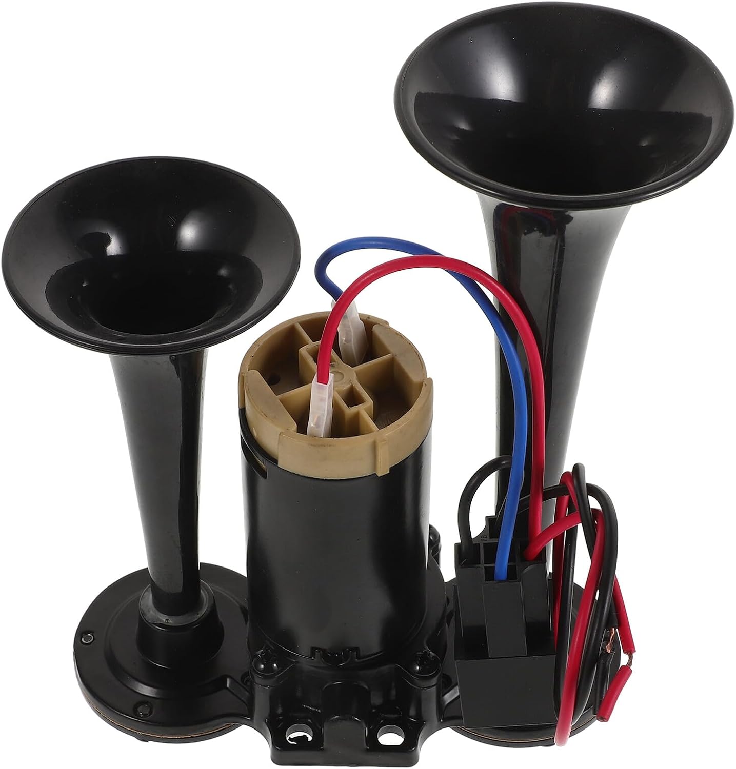 YARNOW Electric Air Horn Kit 135db Dual Trumpet Car Air Horn Compressor for Trucks Boats and Motorcycles 24v Black Universal for Vehicle Exterior Safety