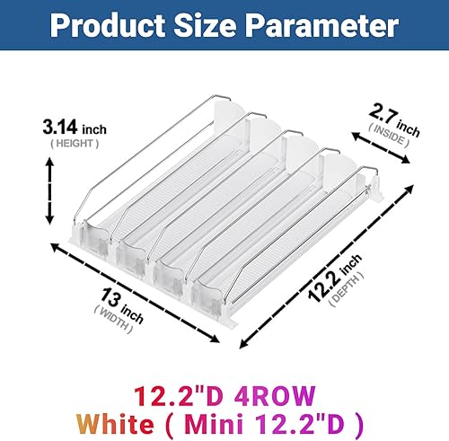 Miniatura 2 de Organizador de bebidas para mini refrigerador, 12 onzas, 16 onzas, 20 onzas, dispensador de latas de soda para refrigerador, ancho ajustable,