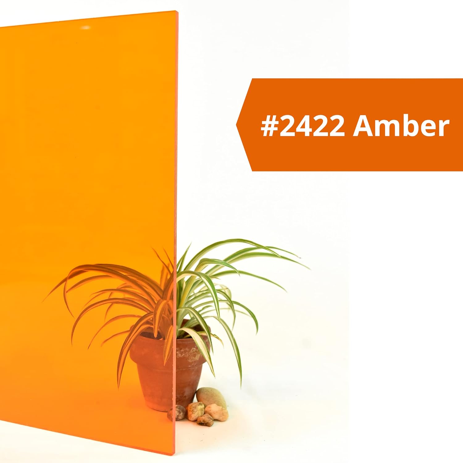 BuyPlastic 2422 Amber Transparent Colored Acrylic Plexiglass Sheet 1/8" Thick, Nominal Size 12" x 24", Plastic Plexi Glass for Crafts, Art, and More