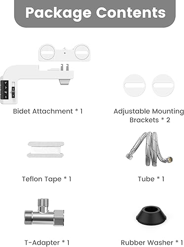 Miniatura 8 de Bidet Attachment for Toilet Unique Dual Retractable Nozzles Badays for Toilets Seat, Non-Electric Self-Cleaning Fresh Water Sprayer, Adjustable