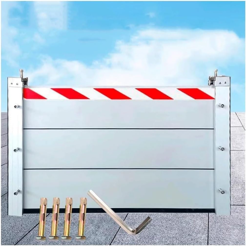 Flood Barrier Shield 20cm High Aluminium Water Protection System for Patio and Driveway 161-170cm Outdoor Temporary Partition Gate(Interior,168x20cm)