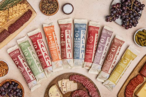 Foustman's Salami Mix Variety Artisanal, Includes Nitrate-Free, Naturally Cured, Gluten-Free, Dairy-Free, Pack Of 6 Salamis #TOP1