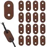Hobbspring 50pcs Cord Locks Oval PU Leather Toggle Stopper Double Hole Drawstring End Adjuster Fastener for Casual Jacket Hoodie Pants Sweatpants Coats Waist Outwear Backpack