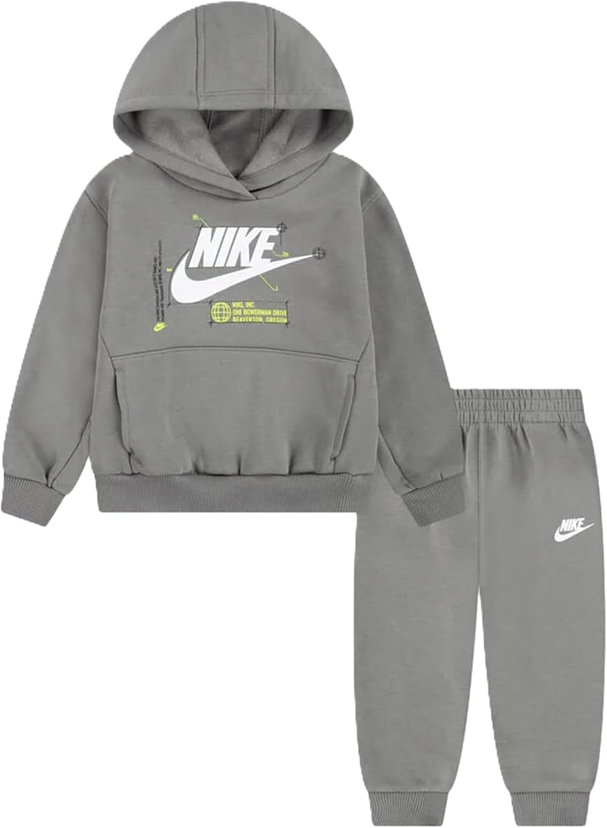 Sudadera con capucha y forro polar Club para niño pequeño, conjunto de chándal de 2 piezas (gris, 12 meses)