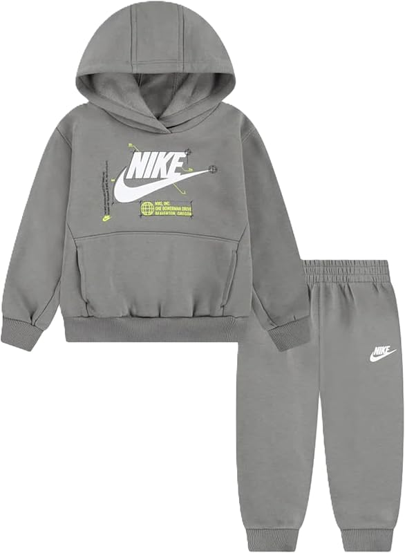 buzo con capucha y forro polar Club para niño pequeño, conjunto de chándal de 2 piezas (gris, 12 meses)