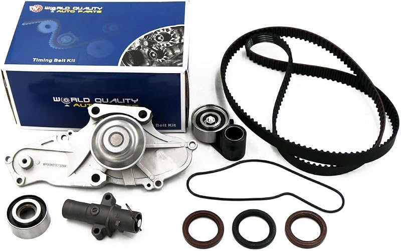 Kit de correia dentada com bomba d’água WQ W&Q AUTO PARTS para Acura, Honda e Saturn – 3,0 L a 3,7 L V6 SOHC – 1 unidade