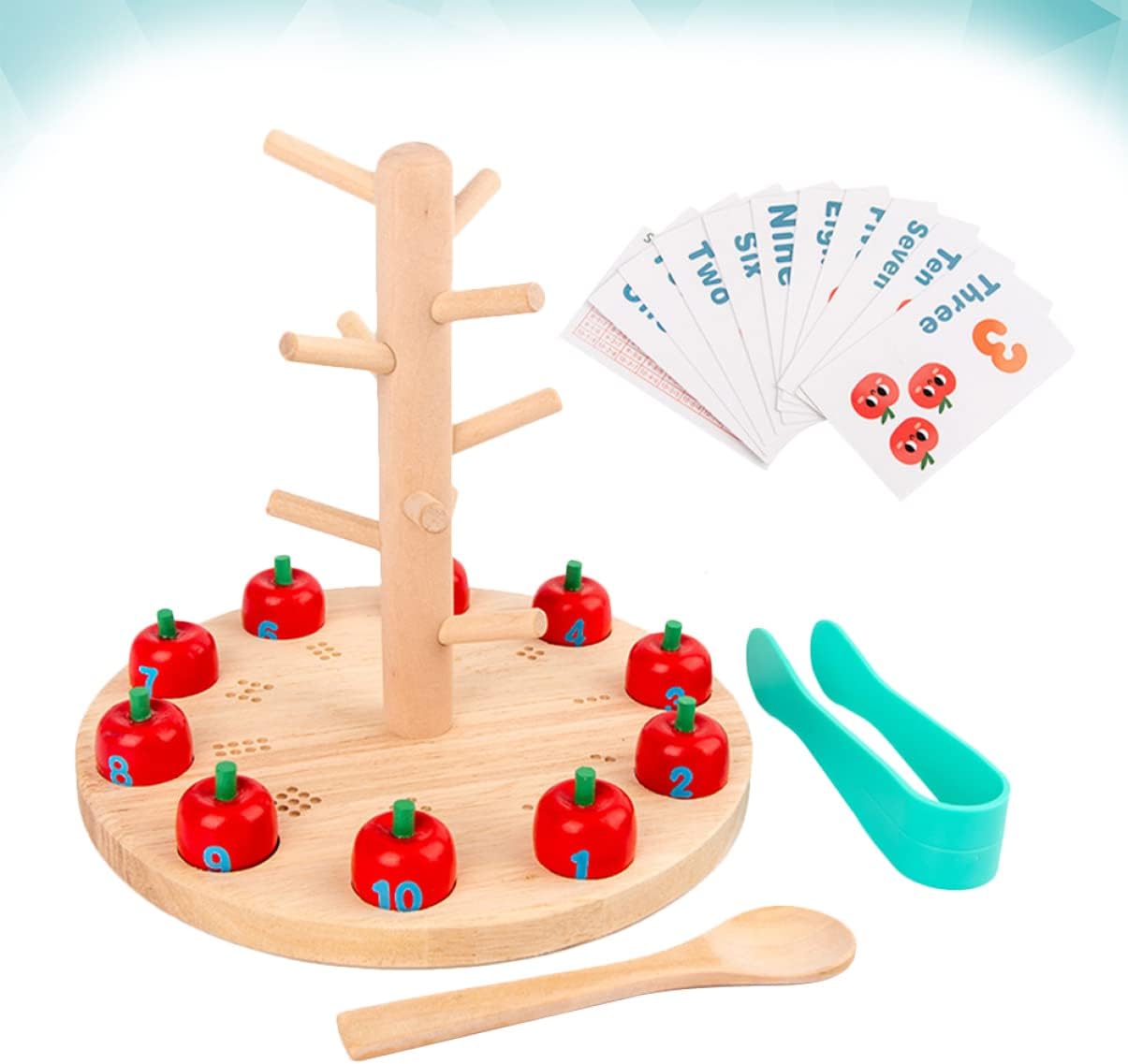 Toyvian 1set Tree Digital Educational Toy for Boy Girl Wooden Early Learning Plaything for Boys Girls Fun Interactive Teaching Tool for Cognitive Development and Parent-boy Girl Bonding