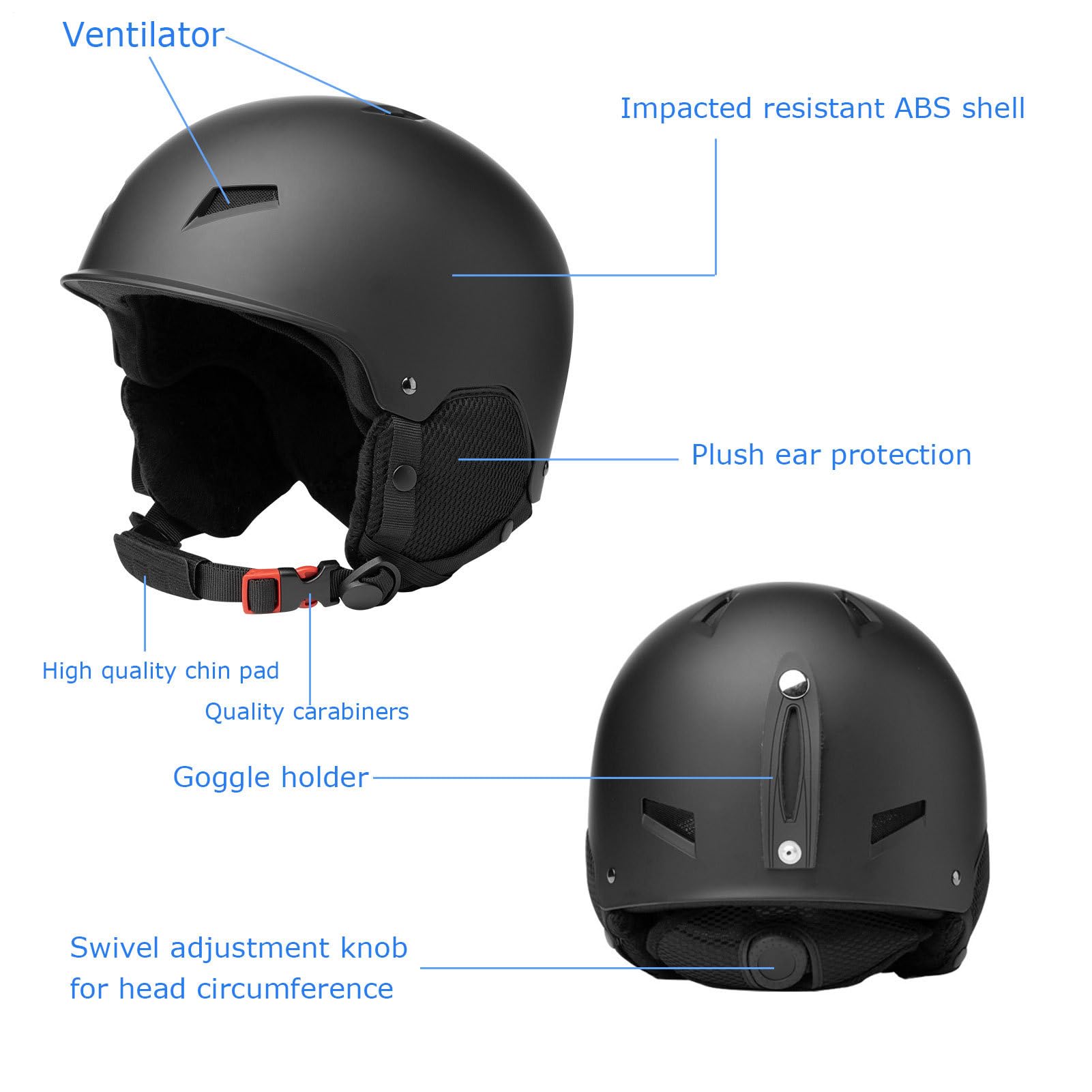 Casque de ski pour femmes, casques pour adultes Équipement de ski de casque