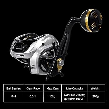 BEARKINGベイトキャスティングリール10KG8.0:1 6 Amazon | ROWCES ベイトキャスティング リール 16KG ドラグ