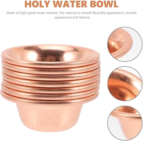 Miniatura 3 de 7 cuencos de cobre para ofrenda, mini tazones de latón de Buda, cuenco de agua bendita, cuenco de mancha ritual para yoga, meditación, suministros