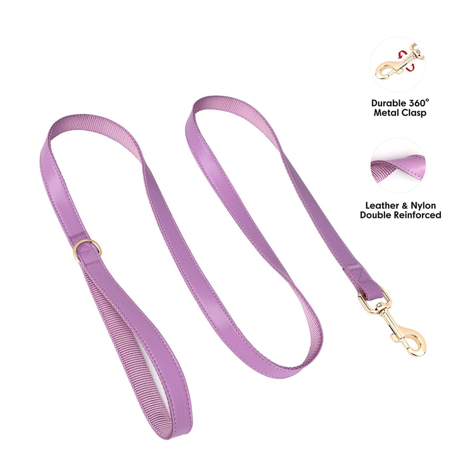 Hundehalsband-Leine-Taschen-Set aus PU-Leder