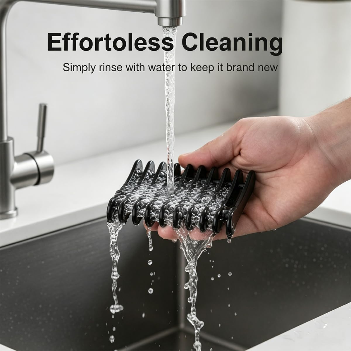 2 Pcs Black Plastic Soap Dish, Self Draining Waterfall Design Bar Soap Holder, Non-Slip Soap Saver Tray Keeps Soap Dry for Shower Bathroom Kitchen Countertop image 4