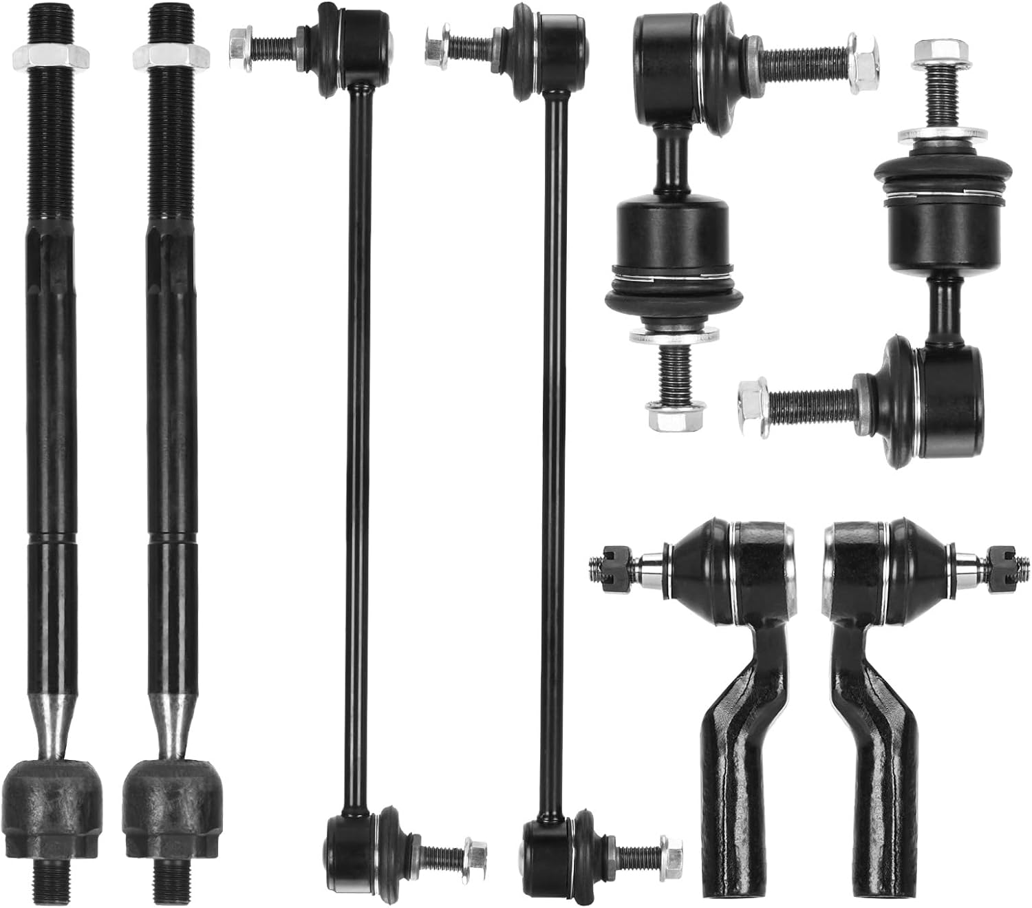 10 PCS Front Lower Control Arms with Ball Joints for Mazda Sport 3 2004-2009 for Mazda 5 2006-2015 Inner Outer Tie Rods End Front Rear Sway Bar End Links Suspension Kit K620040 K620041 K80235