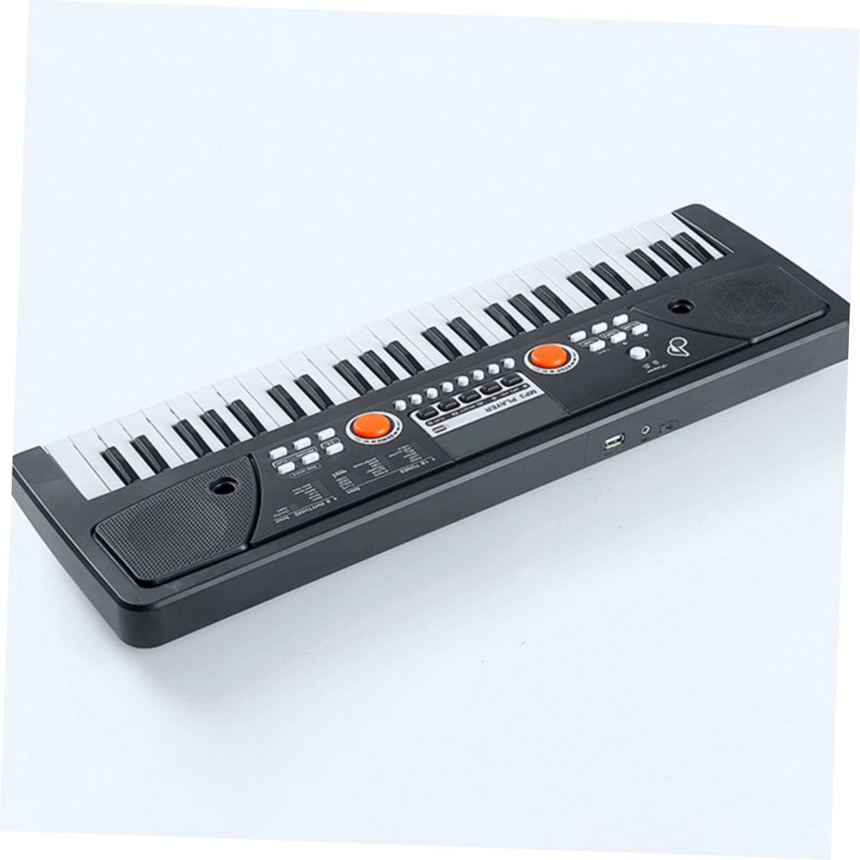 Piano Infantil de 49 Teclas de Plástico, Electrónico, Negro | Micrófono, 1 Juego, Multifuncional, para Niños, Juguete Musical de Aprendizaje
