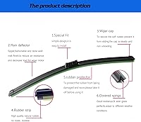 Vista 19 de 18" + 18" Windshield Wiper Blades for Chevrolet HHR 2006-2011 Ford Ranger 1998-2011 Jeep Wrangler 2007-2017 Jeep Commander 2006-2009 front