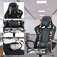 Vista 7 de Silla de Oficina Silla para Juegos Silla de Escritorio Silla Ergonómica Ejecutiva Giratoria con Respaldo Lumbar Silla para Computadora con Soporte