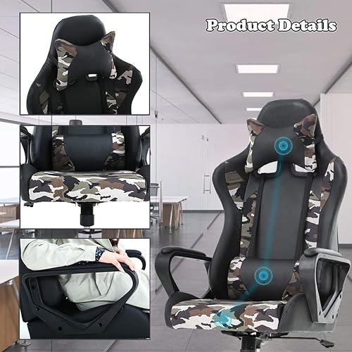 Miniatura 7 de Silla ejecutiva ergonómica, giratoria, móvil y con soporte lumbar para oficina, escritorio, computadora o jugar videojuegos