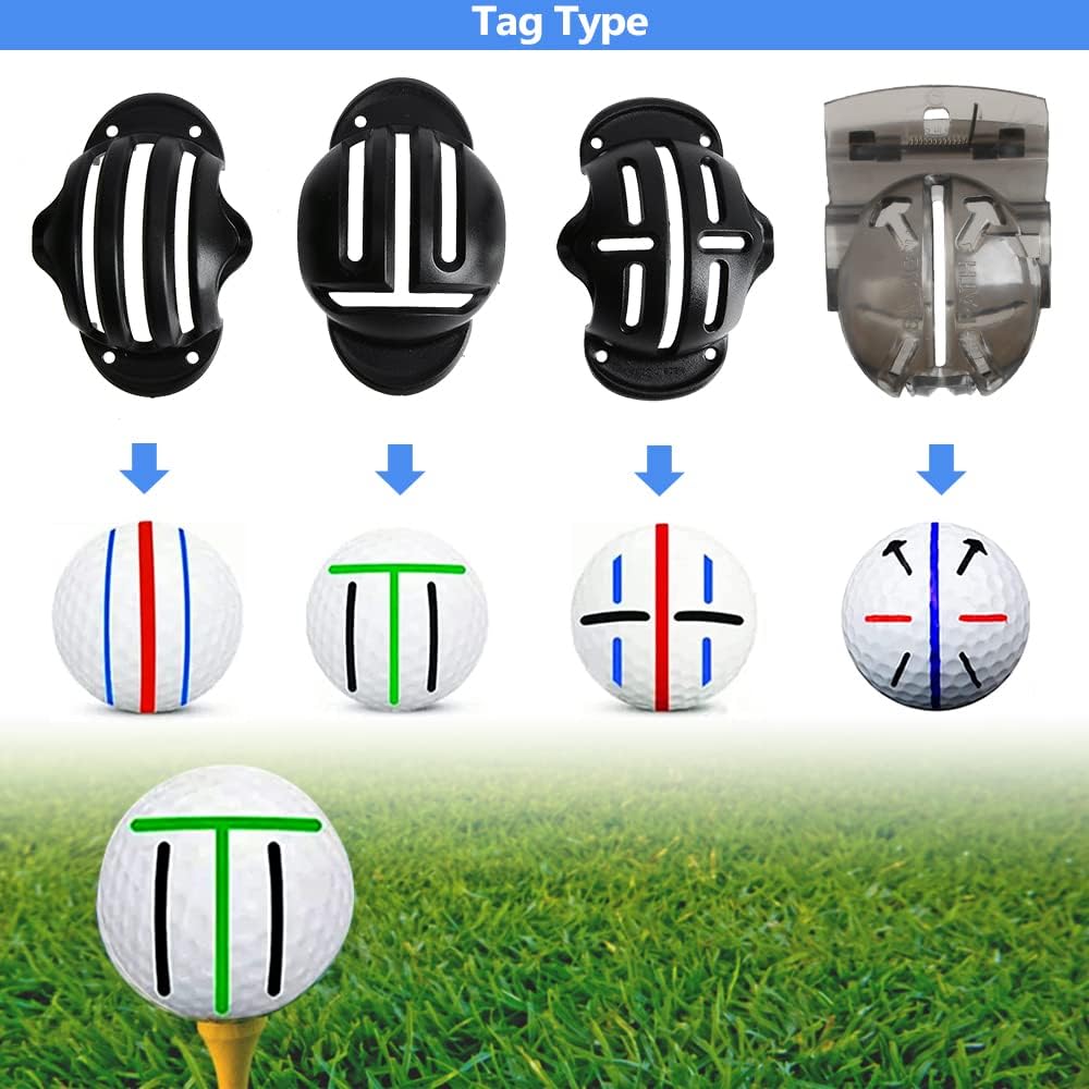 Review 8 Pack Golf Ball Marker, 4 Golf Ball Marking Stencils and 4 Golf