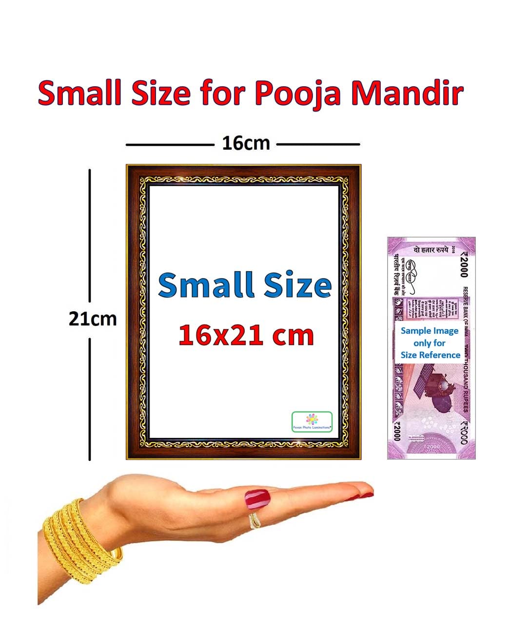 Vils Dea Sri Maha Varahi/Barahi/Bhu Devi Divine Holy Blessing Cornice portafoto in legno e plastica con supporto per Pooja/regalo (14 x 20 cm