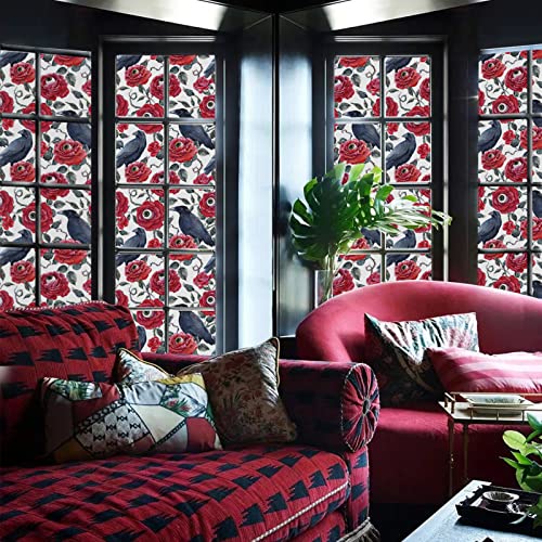 Dktie Gothic Window Film Stained Glass 3D Static Cling Window Film Non-Adhesive Window Covering Decorative Uv Multi-Layer Ink-Jet Technology Waterproof And Oil Proof (Ctblt175, 17.7 X 78.7 Inches) #TOP5