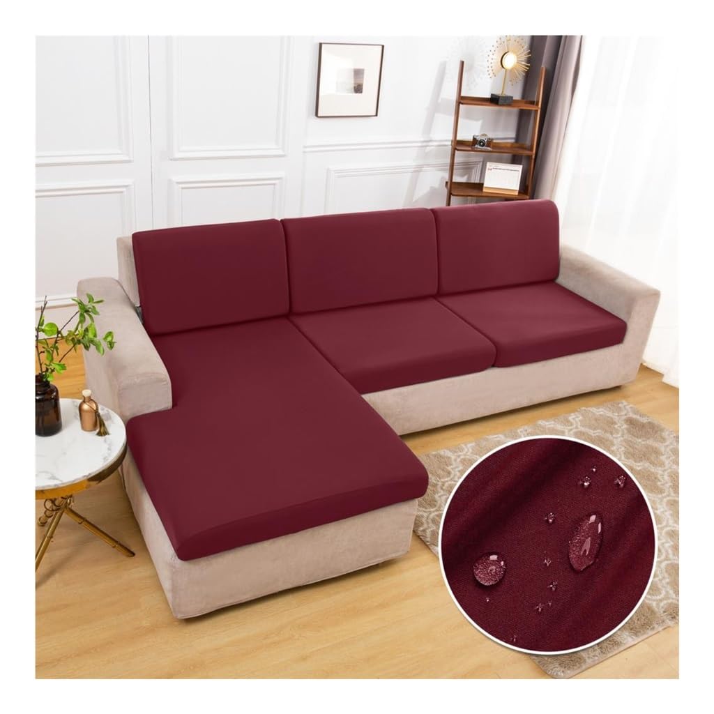 Housse de coussin extensible canapé salon bordeaux protectrice 2XL