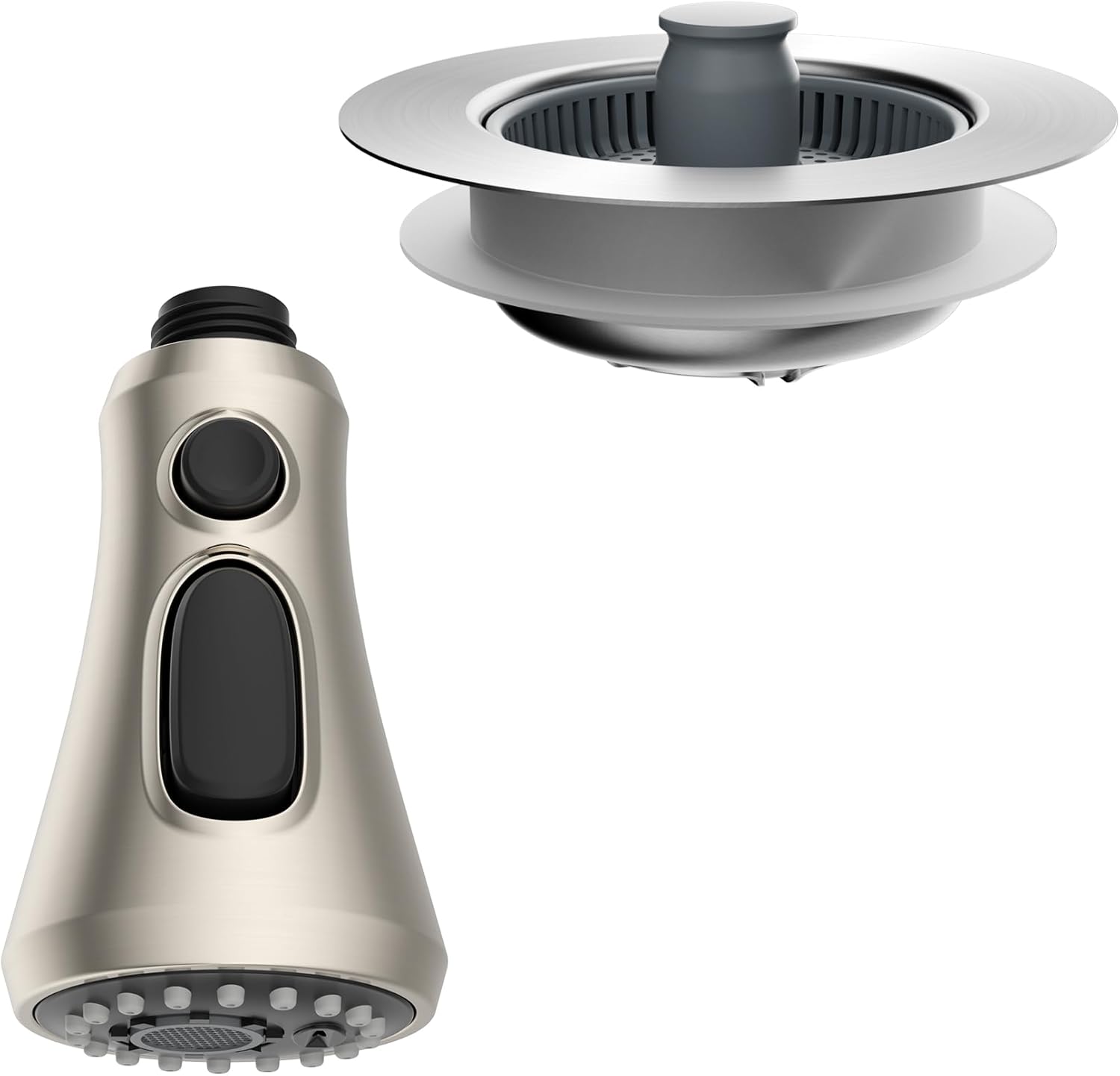 Hibbent Pull Down Spray Head for Kitchen Faucet with 3 in 1 Kitchen Sink Drain Strainer