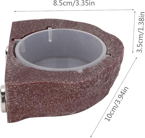 Miniatura 2 de Comedero para lagartos, cuenco de plástico estable para reptiles y mascotas, tipo de suspensión para lagartos, camaleón, marrón, herramientas de