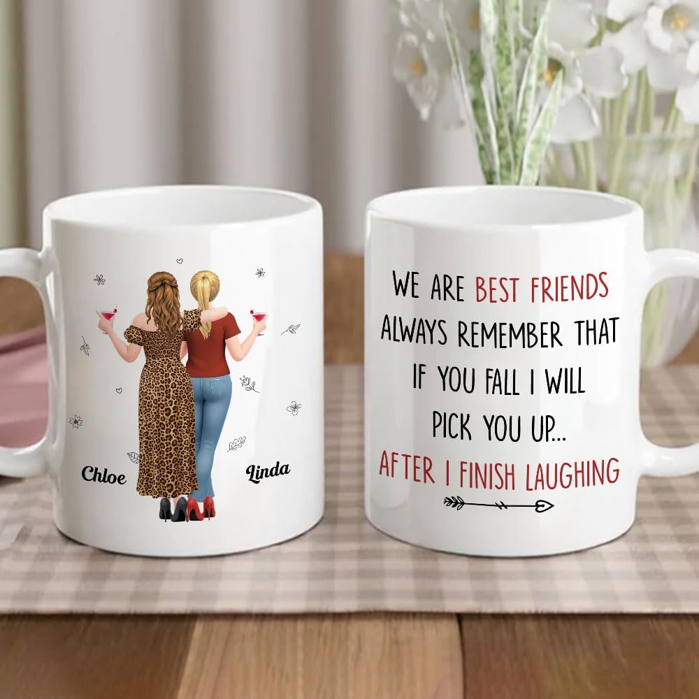 Wrappiness Bestie Personalized Coffee Mug - I Will Pick You After Custom Friendship Ceramic Cup for Sisters, BFF, Coworkers, Funny Gift for Her, Women Friends on Christmas, Birthday, Sisterhood Gift - Image 3