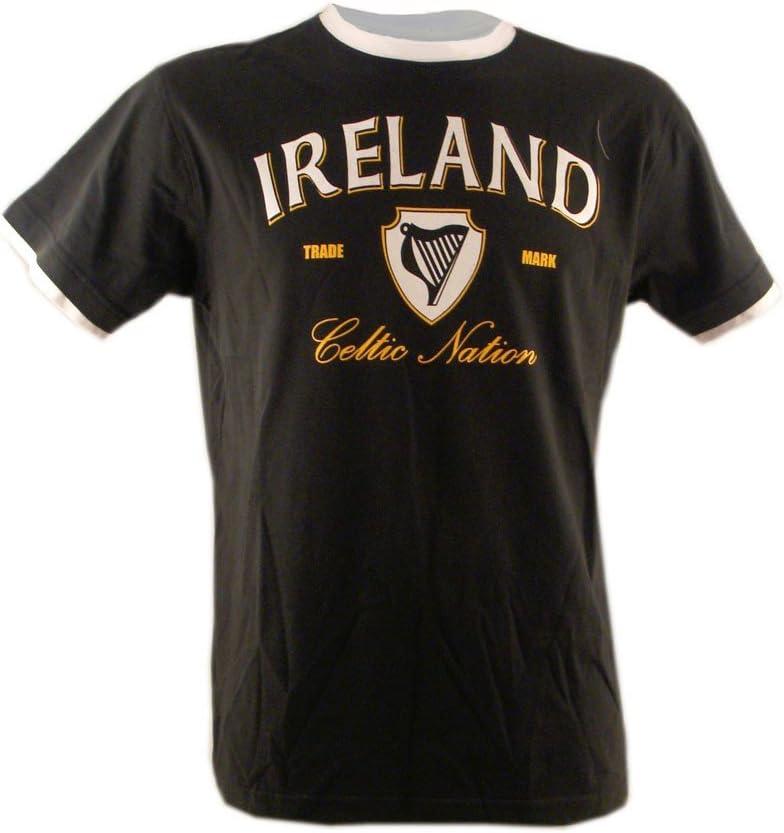 Guinness T-Shirt With Harp Celtic Nation Print And White Trim, Green X-Large Green