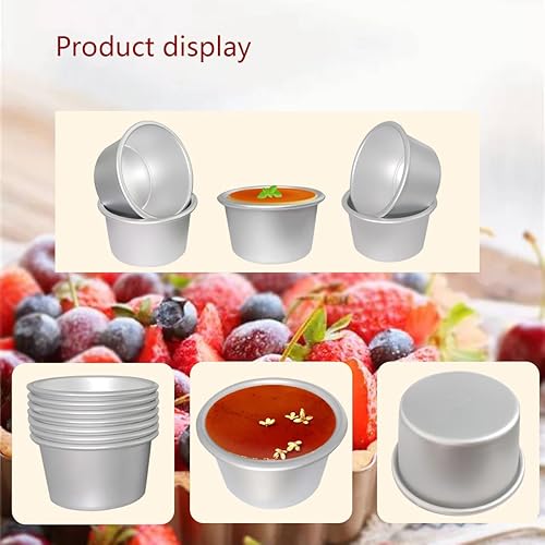 Miniatura 4 de Moldes para pudín, molde individual para magdalenas, magdalenas, panecillos de aluminio, 8 piezas (3.74 x 2 x 2.87 pulgadas)