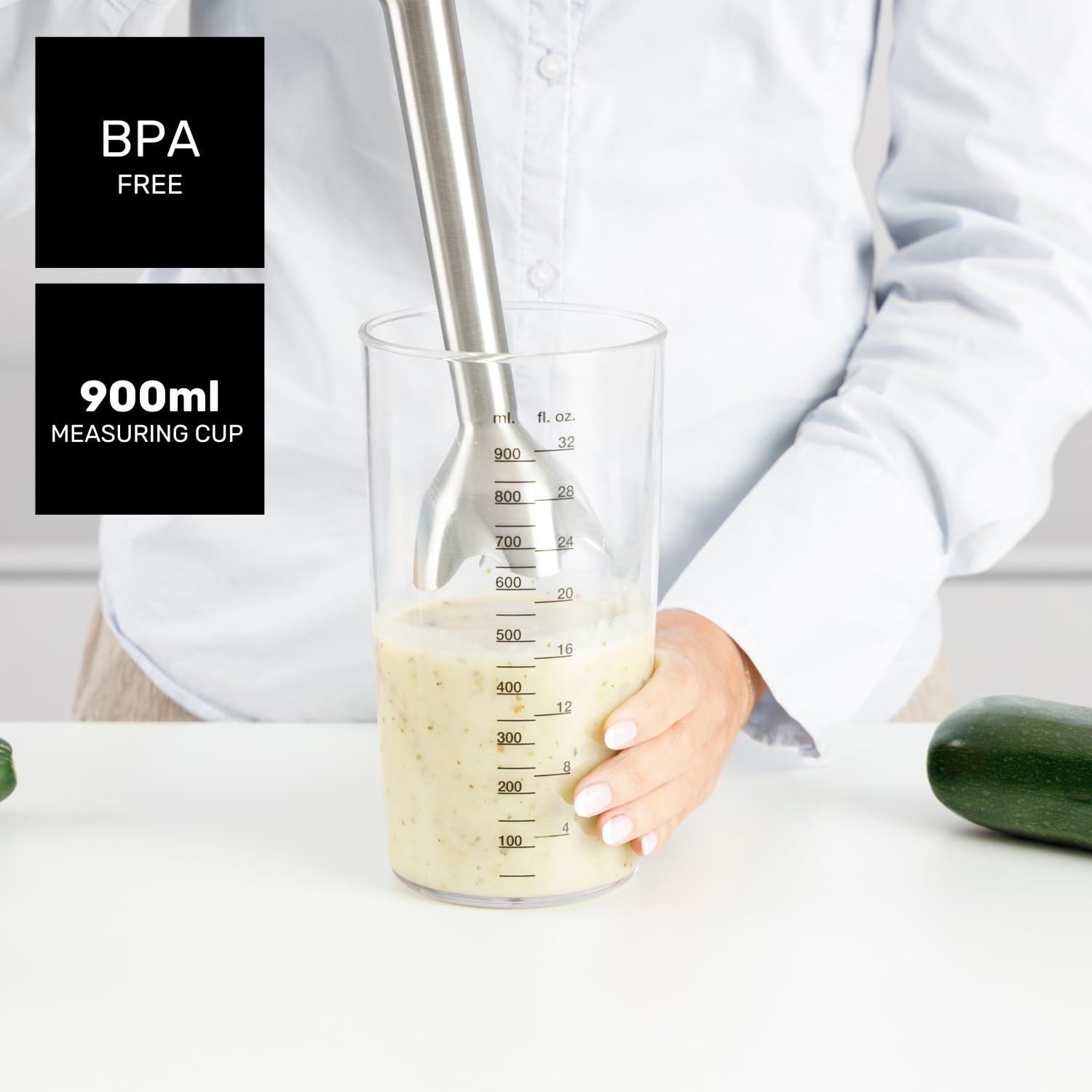 Taurus blender ręczny XXL, 1500 W, 20 stopni prędkości + Turbo, noże ze stali nierdzewnej, osłona zapobiegająca rozpryskiwaniu, ergonomiczna, nie zawiera BPA, nadaje się do mycia w zmywarce, kruszarka