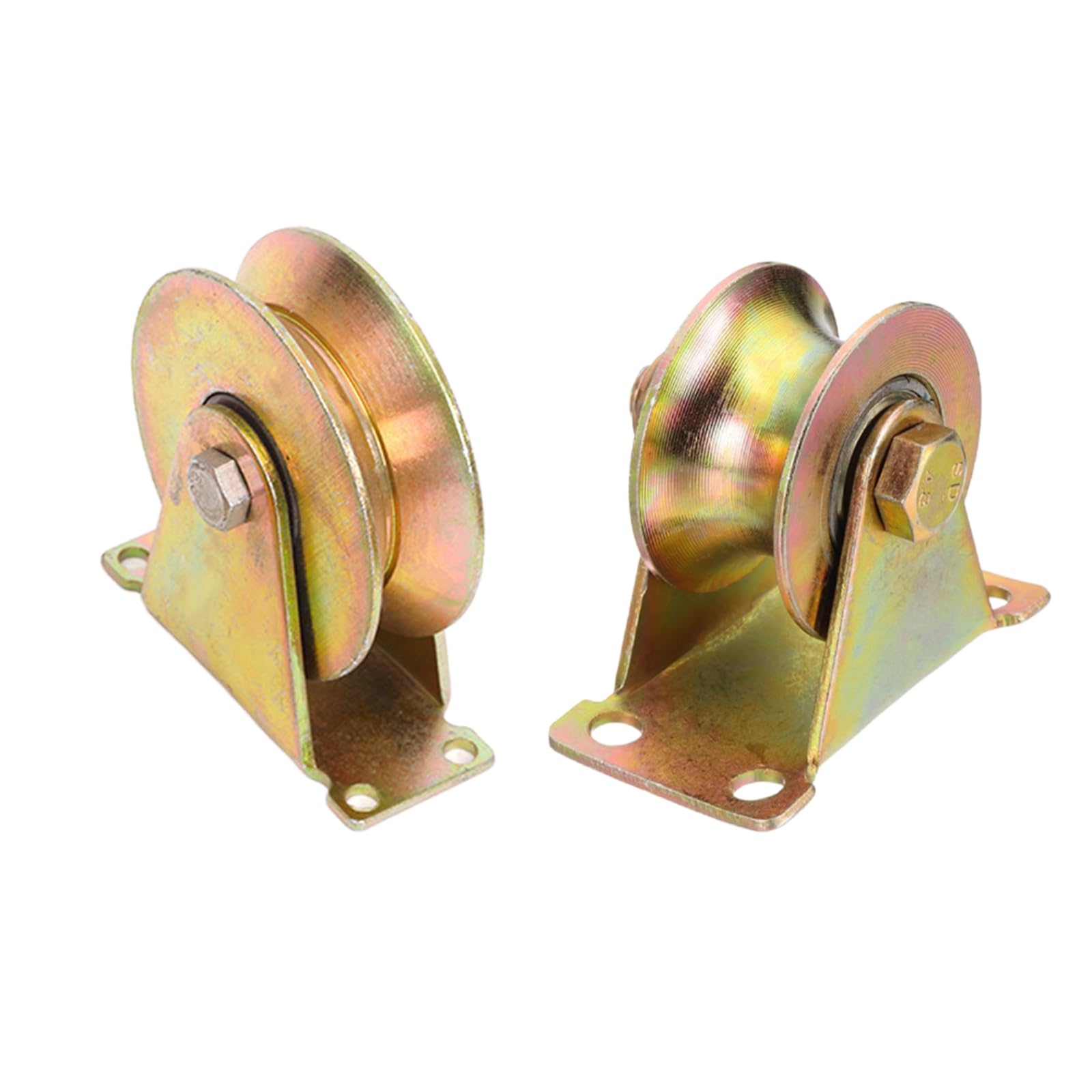 Lot de 4 poulies pivotantes robustes en acier pour corde à linge, systèmes de levage de grue, charge maximale de 200 kg, 100 mm