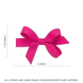 Wee Ones Girls\' Plain Wrap Classic Grosgrain Hair Bows on a WeeStay No-Slip Hair Clip, Handmade, Baby, Black