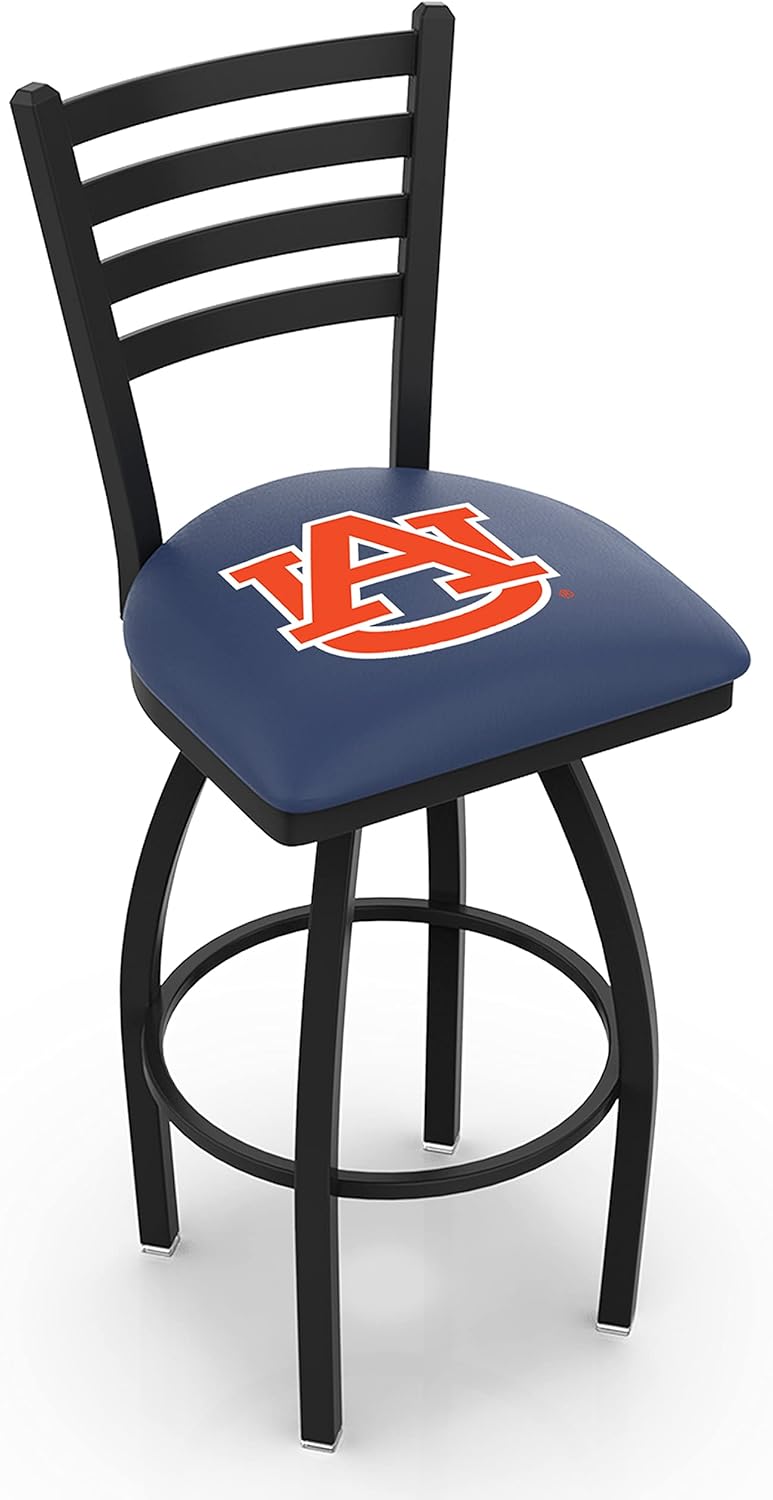 HBS L014 - Black Wrinkle Appalachian State Swivel Bar Stool with Ladder Style Back by The Holland Bar Stool Co.