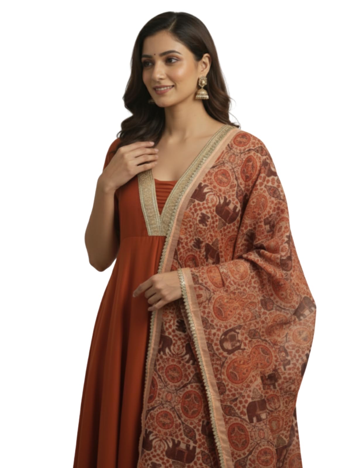 Anarkali Kurta and Pant with Dupatta Set for Women | 3-Piece Printed Anarkali Kurti Set | Ethnic Festive & Office Suit for Women | Traditional Kurta Sets for Woman-image-37