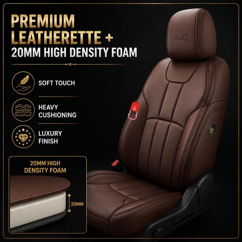 KVD AUTOZONE Heavy Nappa Leather Luxury Car Seat Cover Compatible