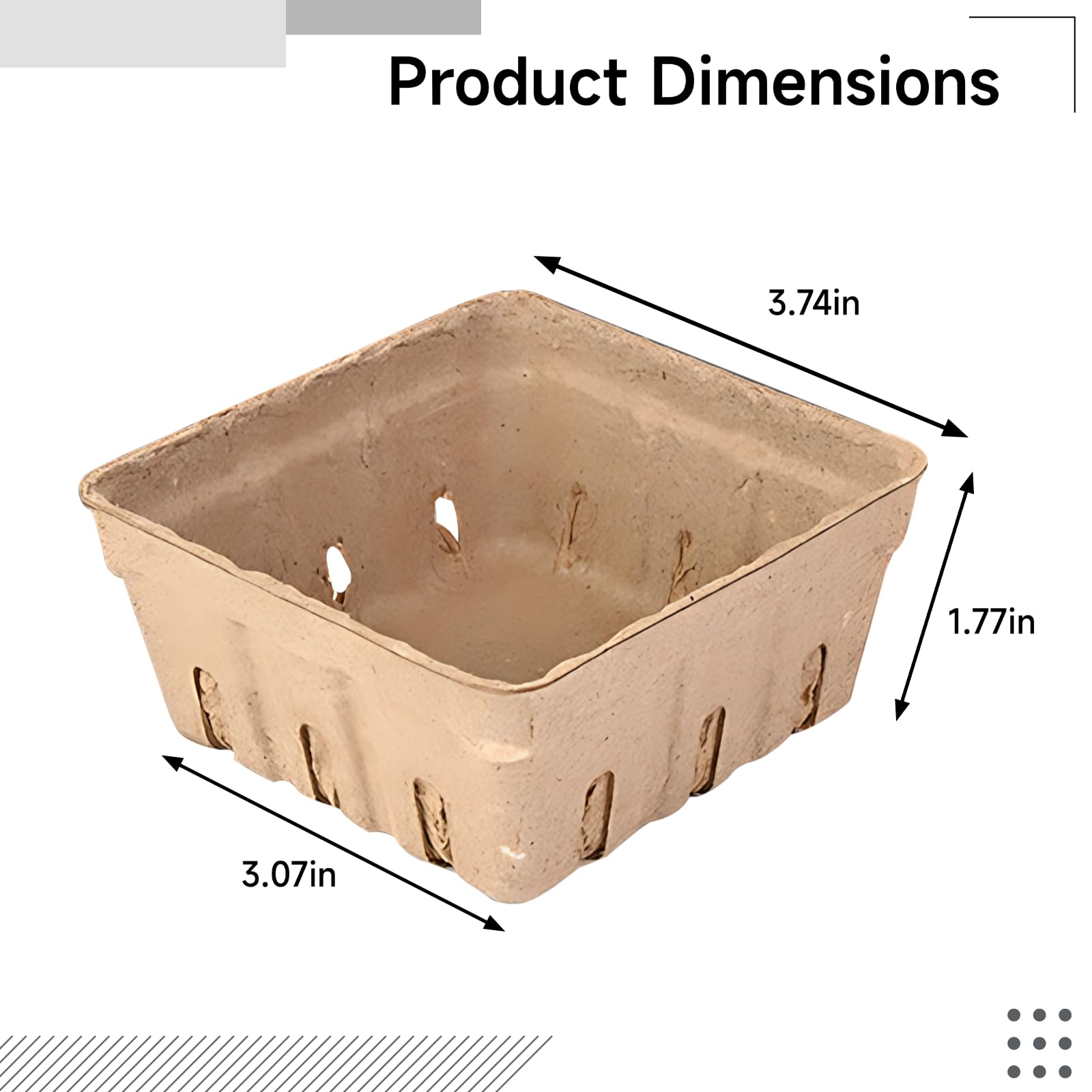 60 szt. kosz na miąższ jagodowy, 1/2 kufla z otworami wentylacyjnymi, żółty, jednorazowy mały kosz na produkty, 3.7 x 3.7 x 1.8 in / 9,5 x 9,5 x 4,5 cm, do przechowywania jagód, owoców, warzyw, 60 szt