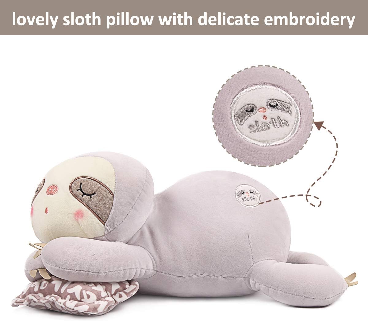 ARELUX 22in Stuffed Sloth Plush Animal Pillow,Soft Koala Plushie Hugging Pillow Doll Toy Accompany Plush for Friends Family Birthday,Suit for Sofa Chair Bed