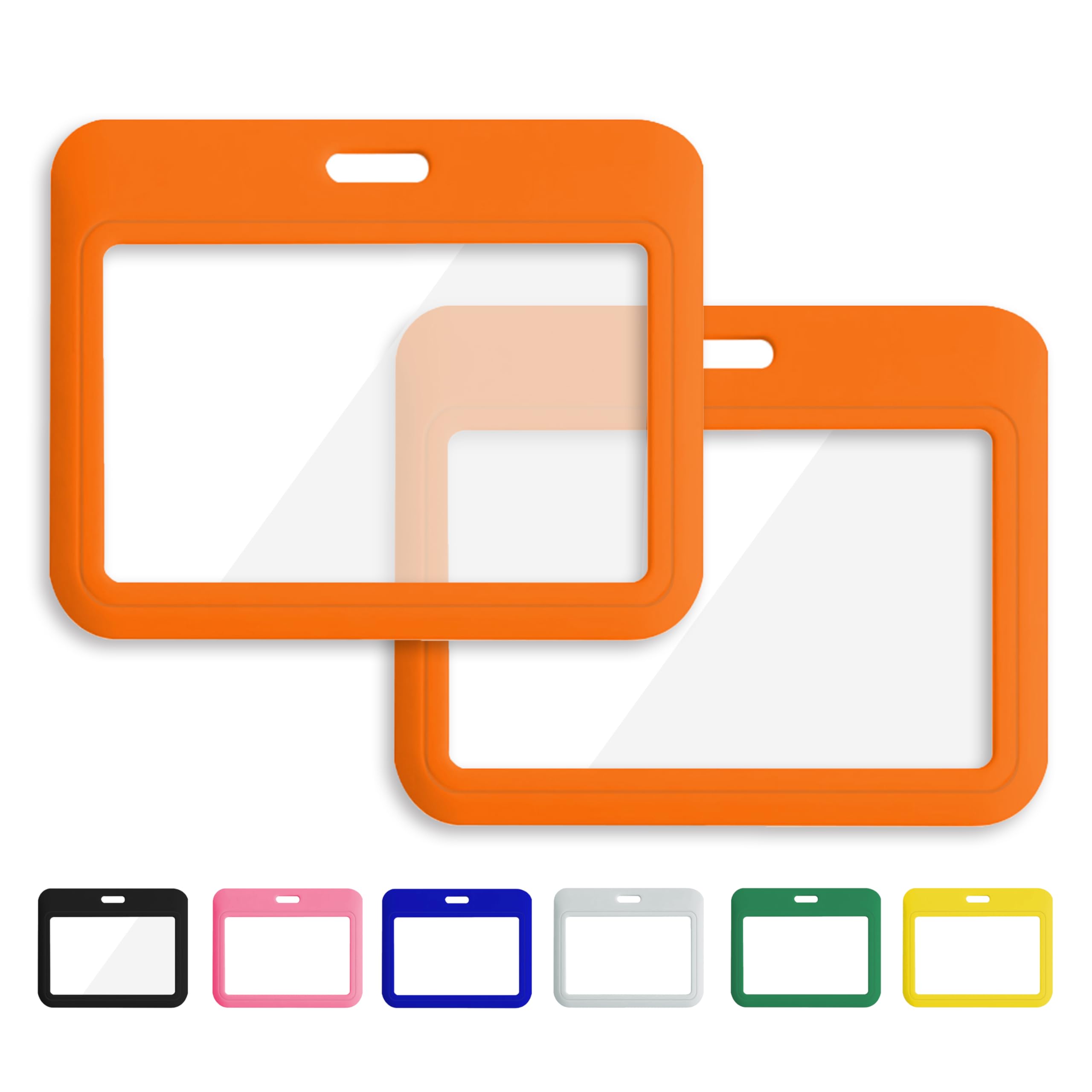 2 Pack Badge Holder, Horizontal ID Badge Holder with Window, ID Card Holder