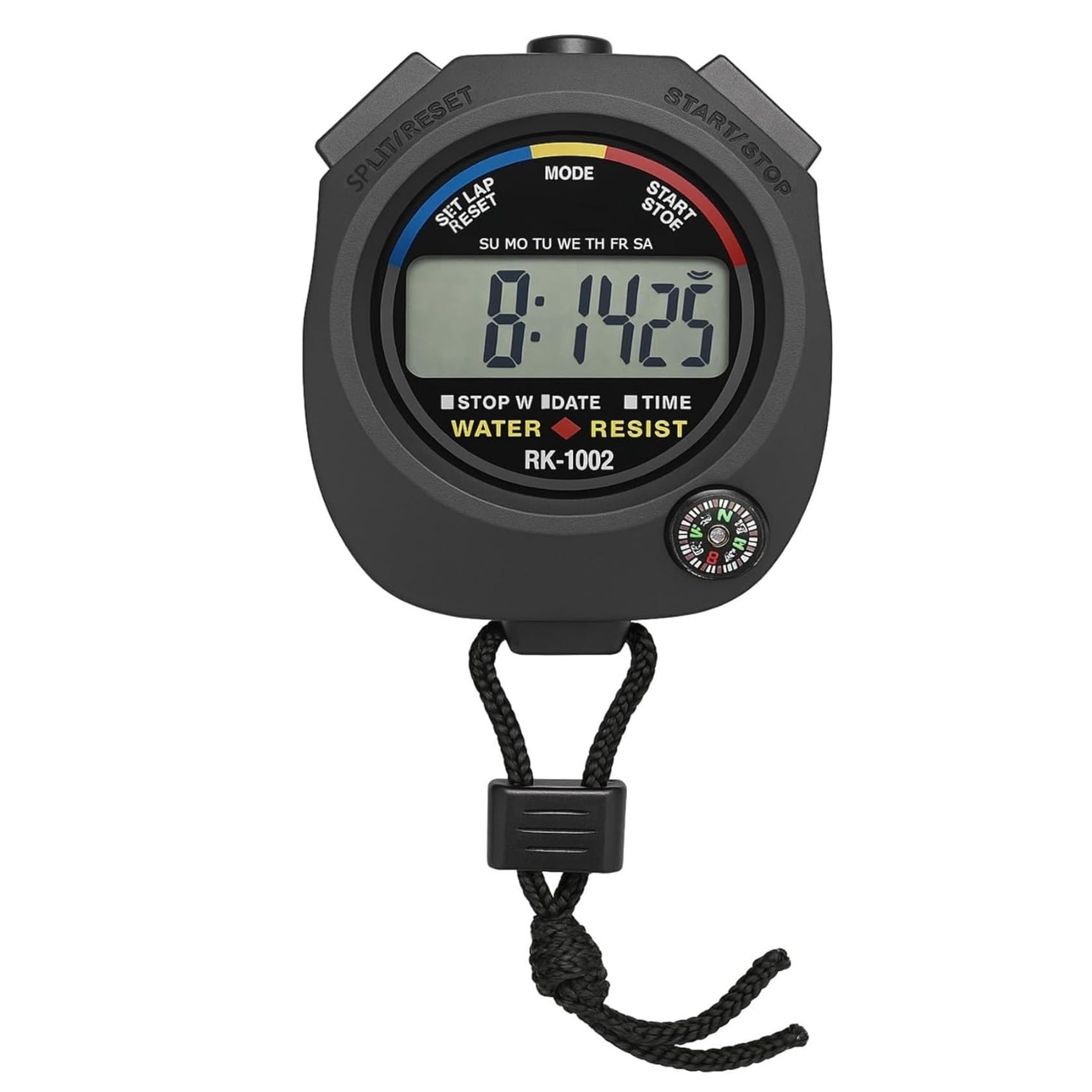 Sports Waterproof Stopwatch Timer Set, Multi-Function Electronic Digital Stopwatch | Large Display with Date Time and Alarm | Coaches, Sports Timer, Running, Gym, Outdoor (Black-1)-image-36