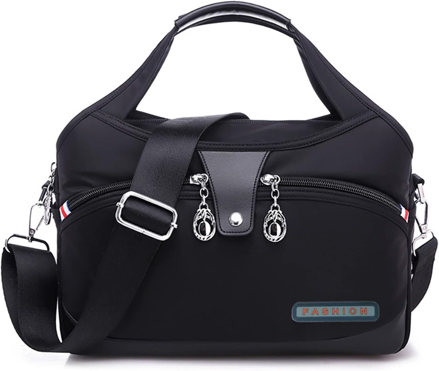 TravistarCrossbody Bags Waterproof Handbag for Women, Nylon Shoulder Bag Travel Work Bag - 2 in 1 Wide Strap School Daily Casual 9 Pockets Messenger Bag