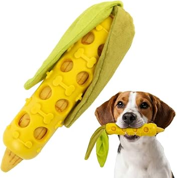 Fida 2-in-1 Puppy Teething Toys, Natural Rubber Chew Toys for Dogs, Corn