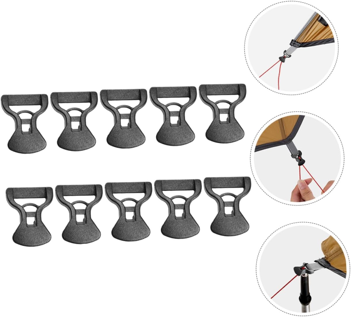 Toyvian 10Pcs Tent Wind Rope Tighteners Lightweight Portable Buckles for Camping Supplies Durable Cord Buckles for Easy for Tents