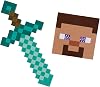 DISGUISE 156259 Minecraft Role Play, Boys, Diamond, One Size, Sword & Steve Mask Set