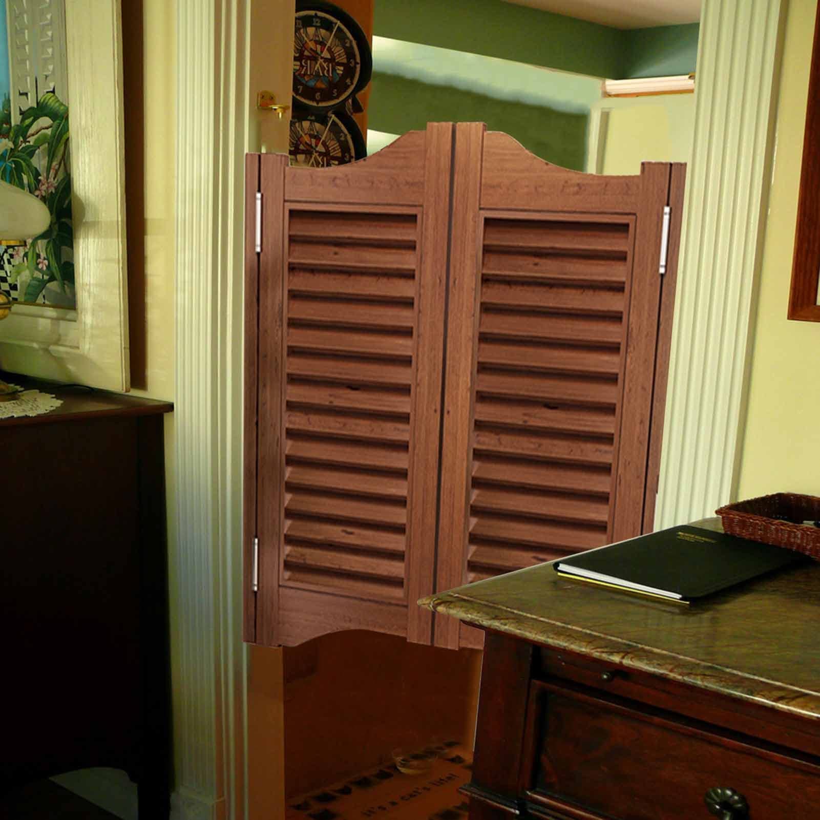 Puerta batiente de madera, puerta de división retro para cocina y baño para pasillos y cafeterías, diseño resistente para una mayor durabilidad