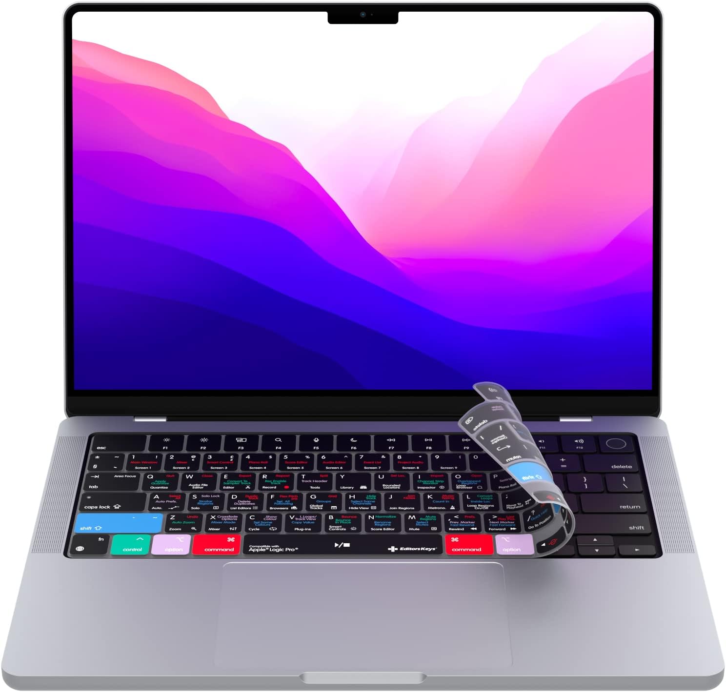 Editors Keys Logic Pro X Keyboard Cover for 14" and 16" MacBook Pro with M1 Chips 2021+ - All of The Shortcuts at Your fingertips